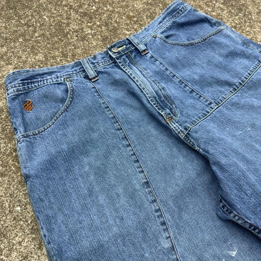 Vintage 2000s Rocawear Denim Shorts Y2K Hip Hop Wide Leg Blue Mens 38 (g5)